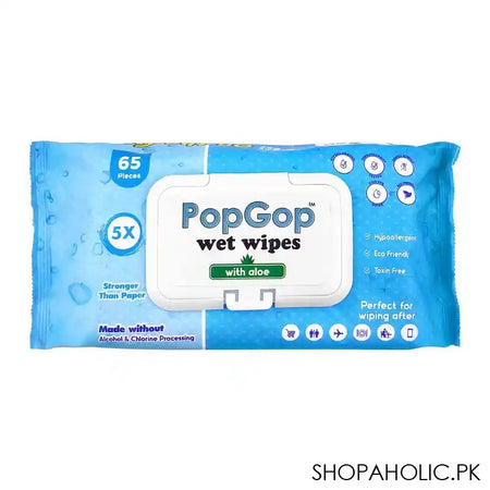 Pop Gop Aloe Baby Wet Wipes, 65's - Main Image