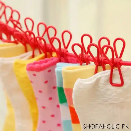 portable elastic clothesline with clips   200cm image2