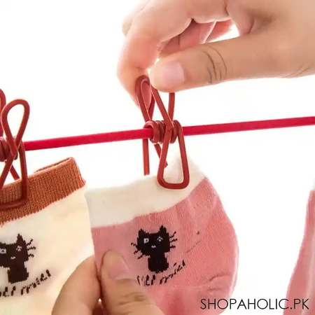 portable elastic clothesline with clips   200cm image3