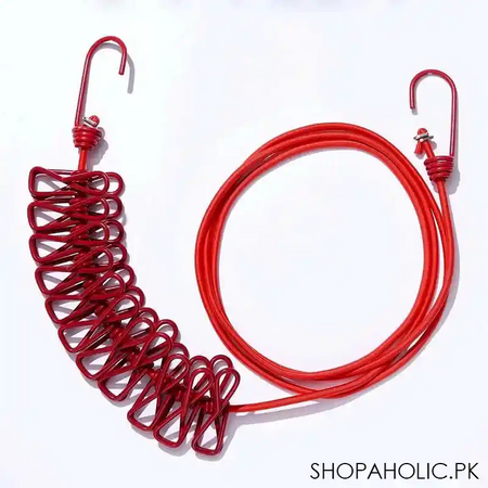 portable elastic clothesline with clips   200cm image7