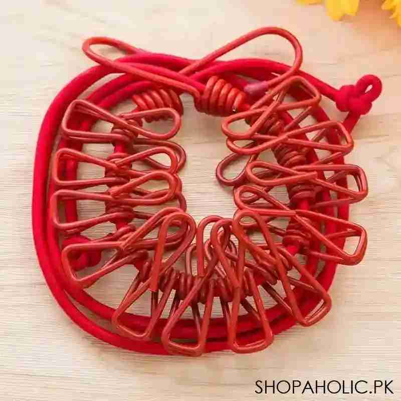 12 Clips Elastic Clothesline with Clips - 200cm