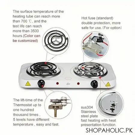 portable electric dual stove for cooking 2000w image3