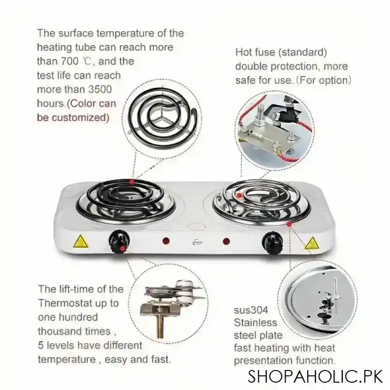 portable electric dual stove for cooking 2000w image3