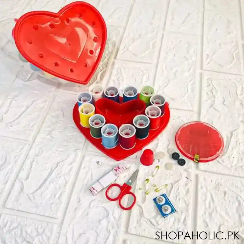portable heart shape sewing kit image2
