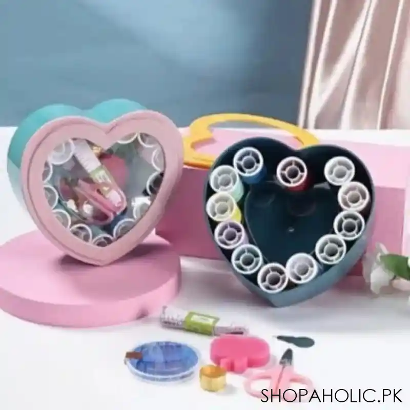 portable heart shape sewing kit main image