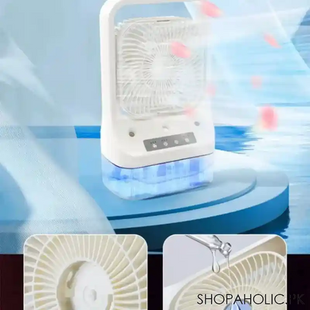 portable humidifying desktop fan with night light image2