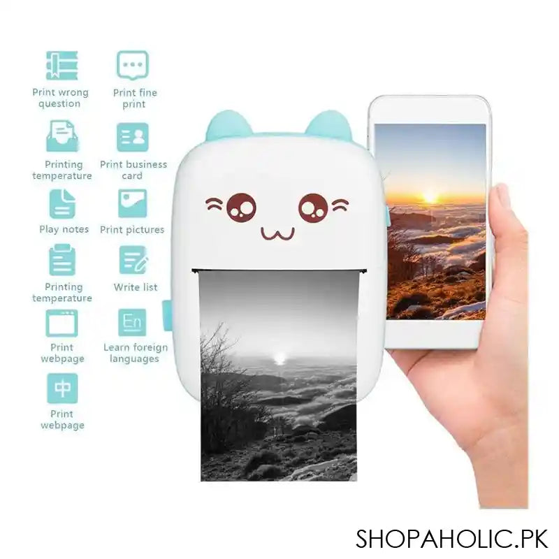 Portable Mini Printer, Inkless Printing, Long Battery Life, Multi Print, Green, 100710 - Image 6