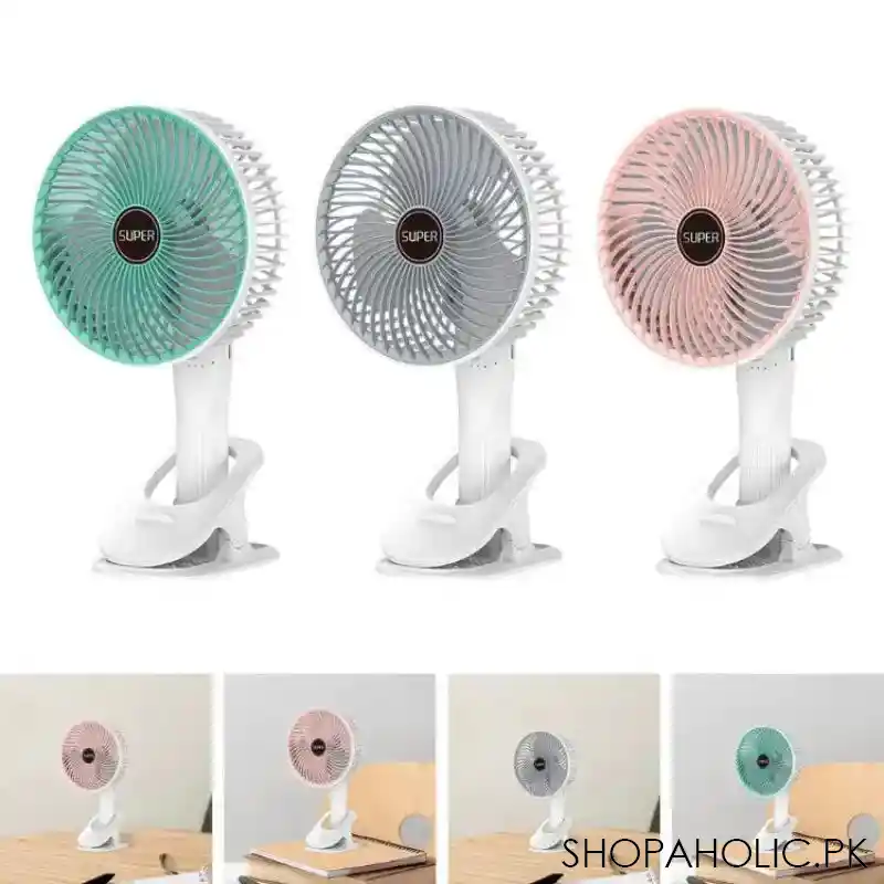portable small clip fan with mobile stand image2