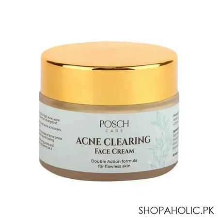 posch care acne clearing face cream, double action formula for flawless skin, 50ml main image
