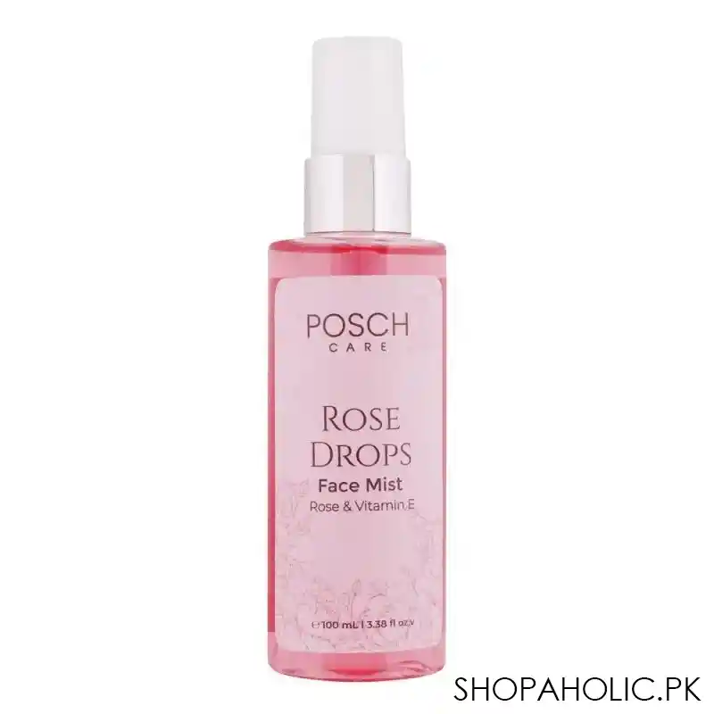 posch care rose drops rose & vitamin e face mist, 100ml main image