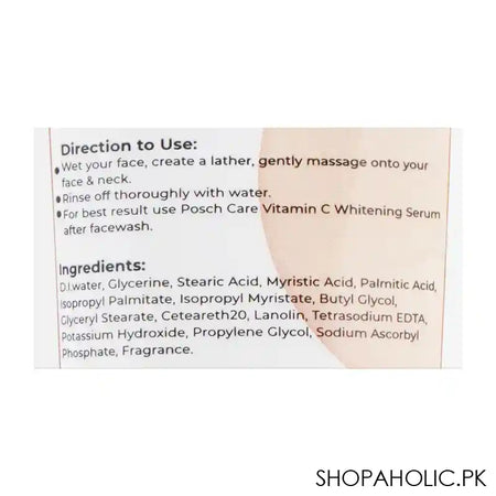Posch Care Vitamin C Brightening Face Wash, 100ml - Image 3