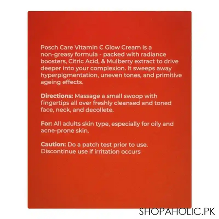 posch care vitamin c glow cream, 50gm image2
