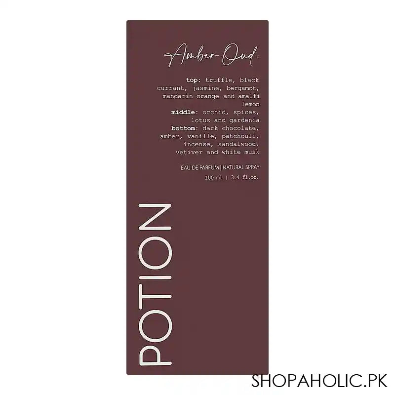 Potion Amber Oud Eau De Parfum, For Women, 100ml - Image 4