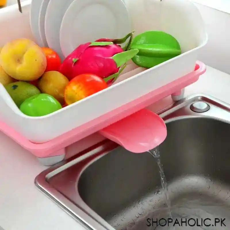 premium double layer kitchen drain dishes rack image2