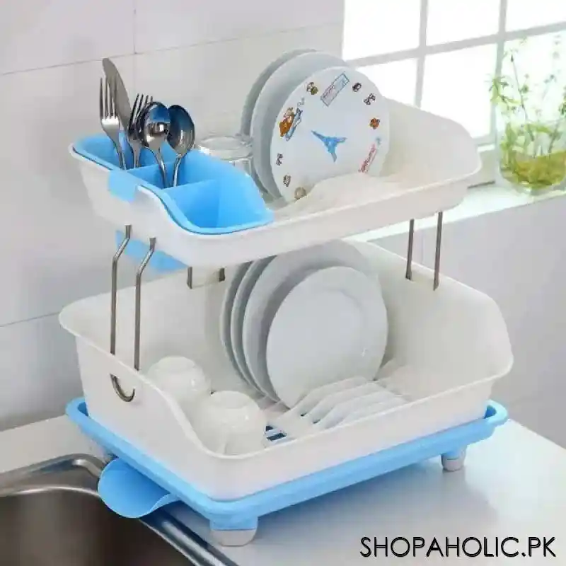 premium double layer kitchen drain dishes rack image6