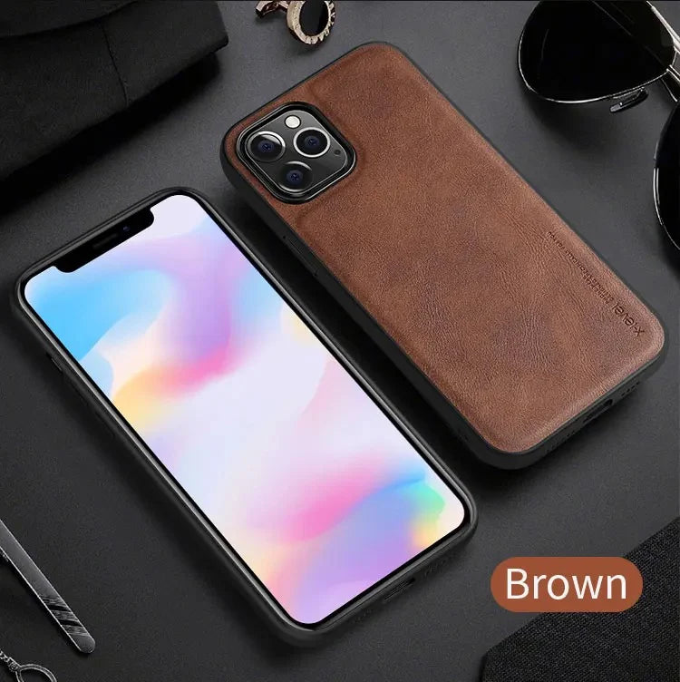 Premium X-Level Leather Business Style iPhone Case Cover
