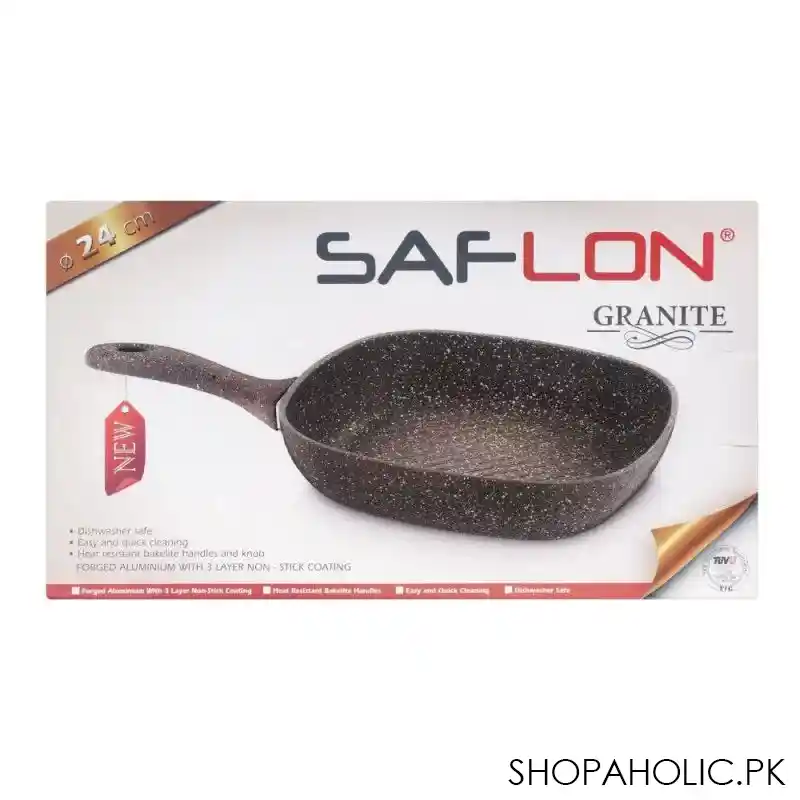 prestige saflon granite grill pan 24cm, brown image3