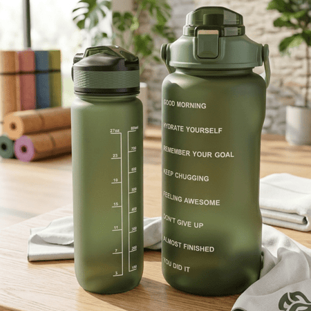 2-Piece Motivational Sports Water Bottle Set – 2000ml & 800ml main image