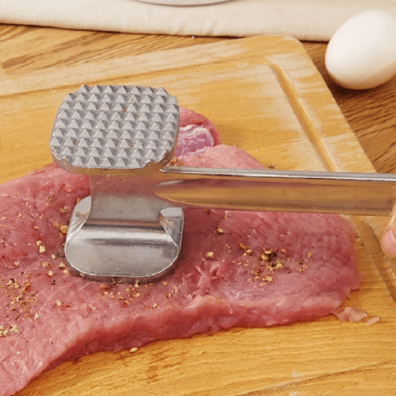 2-in-1 Aluminum Meat Hammer – Heavy Duty Manual Tenderizer for Flattening and Mashing main image
