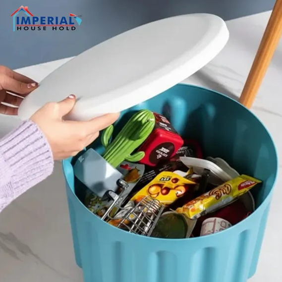 Imperial Smart Storage Stool/drum Sitting Stool With Storage Compartment main image