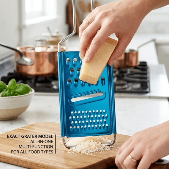 3-in-1 Stainless Steel Handheld Kitchen Grater – Multipurpose Vegetable Slicer & Cheese Shredder with Bottle Handle main image
