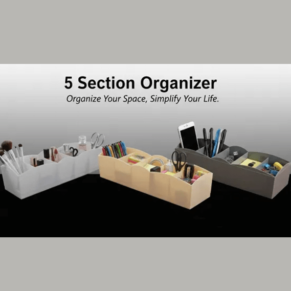 Organizer 5 Grid Plastic Storage Box Drawer Organizer main image