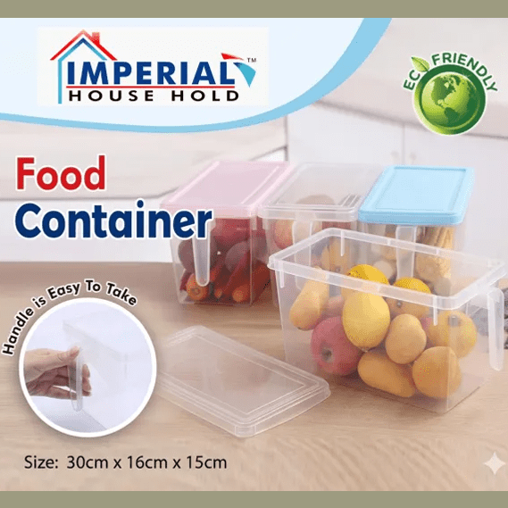 Premium Clear Food Storage Container with Easy-Grip Handle main image
