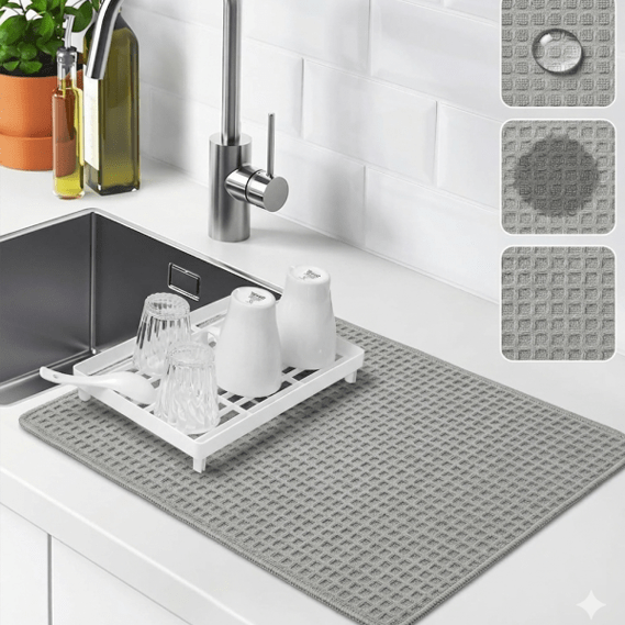 Premium Microfiber Kitchen Drain Mat: Heat-Resistant & Fast-Drying Countertop Protector main image