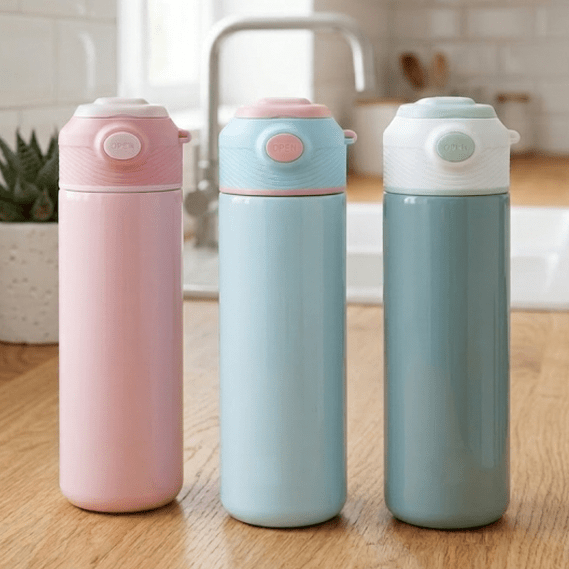 Premium quality vacuum stainless steel insulated sipper bottle lockable popup lid- 450ml main image