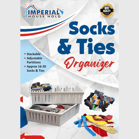 Socks And Ties Organizer Basket With Adjustable Partitions main image
