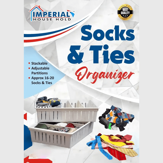 Socks And Ties Organizer Basket With Adjustable Partitions main image