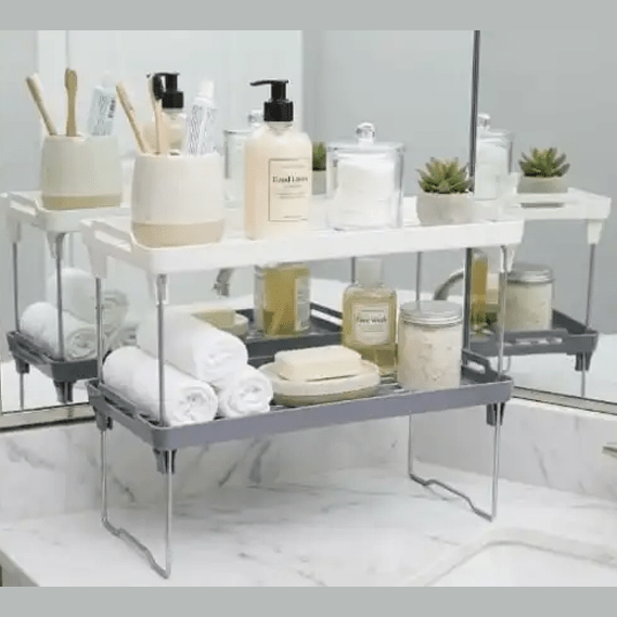 Stackable Storage Organizer Shelf Bathroom Counter & Cabinets main image