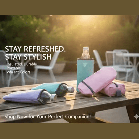 Water Bottle Sleeve with Zipper main image