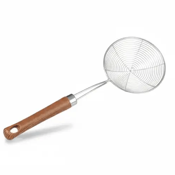 Wooden Handle Stainless Steel Poori Strainer/Deep Fry Strainer-1Pc main image
