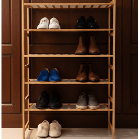 5-Tier Bamboo Standing Shoe Rack – 18 Pair Capacity (41?H x 27?W) main image