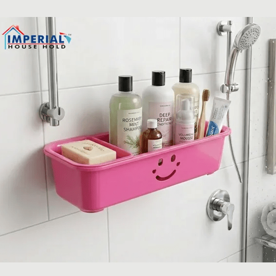 Wall Mounted Plastic Shower Caddy with Soap Dish main image