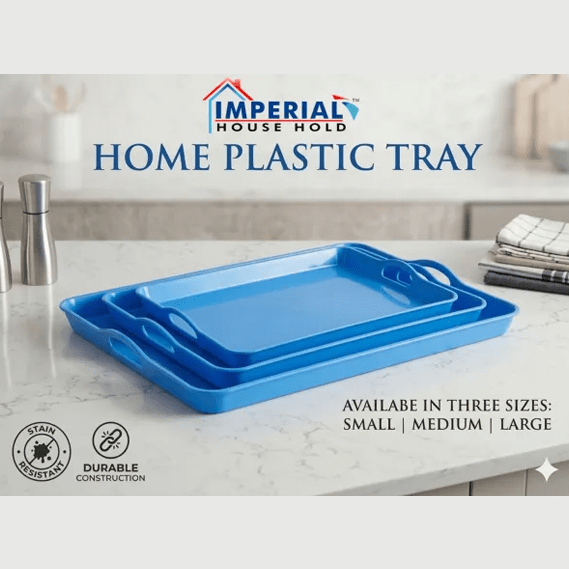 Vibrant All-Purpose Plastic Serving Tray – Available in 3 Sizes & 5 Colors main image