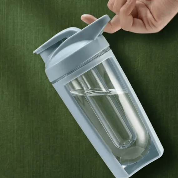 “Aura Glass Shaker Bottle with Protective Silicone Sleeve – 16oz” main image
