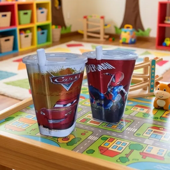 Durable 12oz Kids’ Character Cup – Easy-Grip Design with Integrated Straw main image