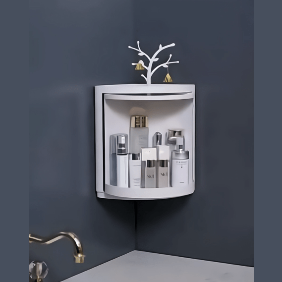 Emsa 360° Rotating Corner Bathroom Shelf – Wall-Mounted Storage Organizer main image