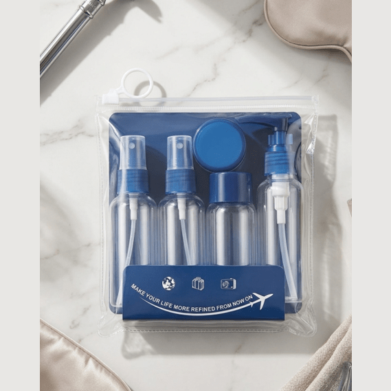 Essential Travel Cosmetic Dispenser Kit – Refillable Spray, Pump, and Cream Jars for Toiletries main image
