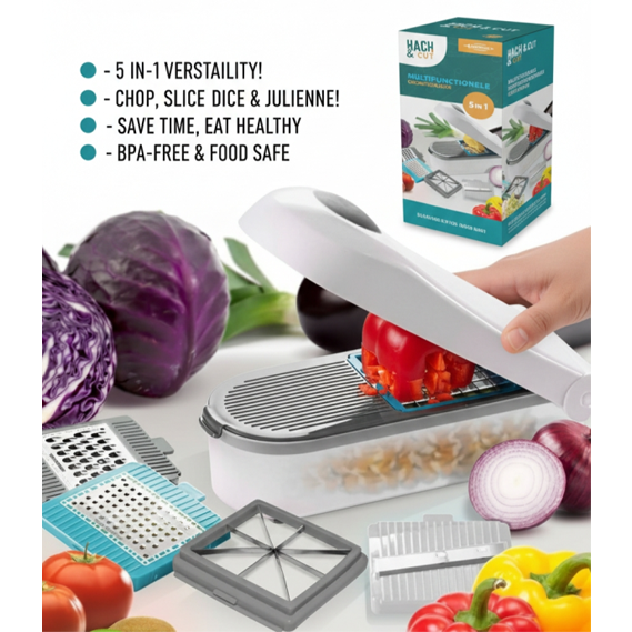 Hach & Cut 5-in-1 Vegetable Dicer – Time-Saving Food Prep Tool for Chopping, Slicing, and Dicing main image