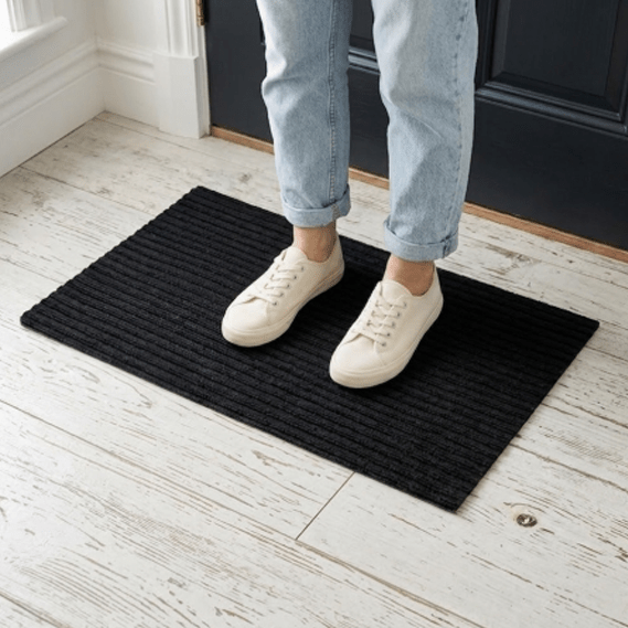 Heavy-Duty Ribbed Door Mat – Non-Slip Outdoor & Indoor Entrance Rug, Dirt Trapper Floor Mat main image