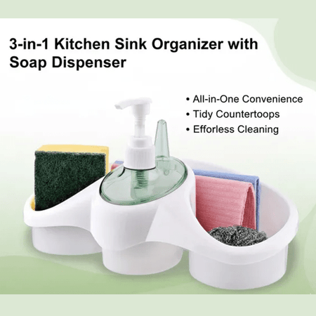 Imperial 3-in-1 Kitchen Sink Organizer with Soap Dispenser main image
