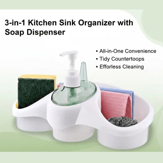 Imperial 3-in-1 Kitchen Sink Organizer with Soap Dispenser main image