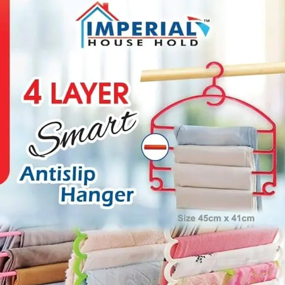 Imperial 4 Layer Smart Anti Slip Hangeer/scraf Or Pants Or Multipurpose Hanging Uses main image