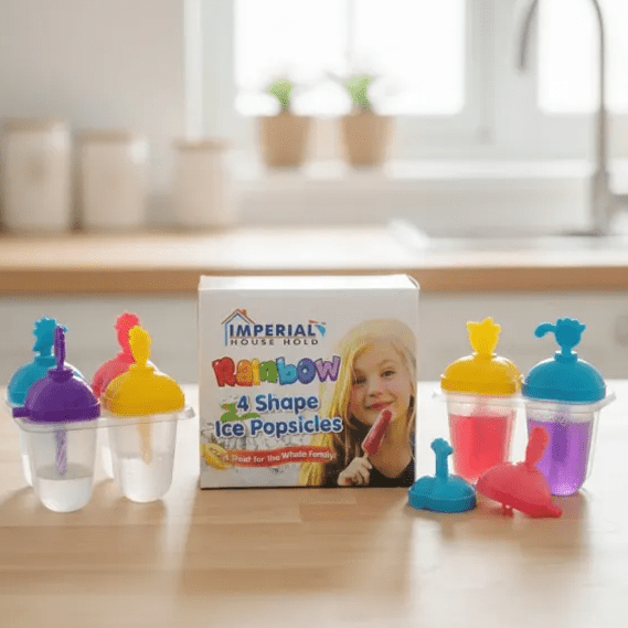 Imperial 4 Stick Rainbow Shape Icepopsicles/reusable  Ice Candy Maker/lolly Mold/kulfi Set Maker main image