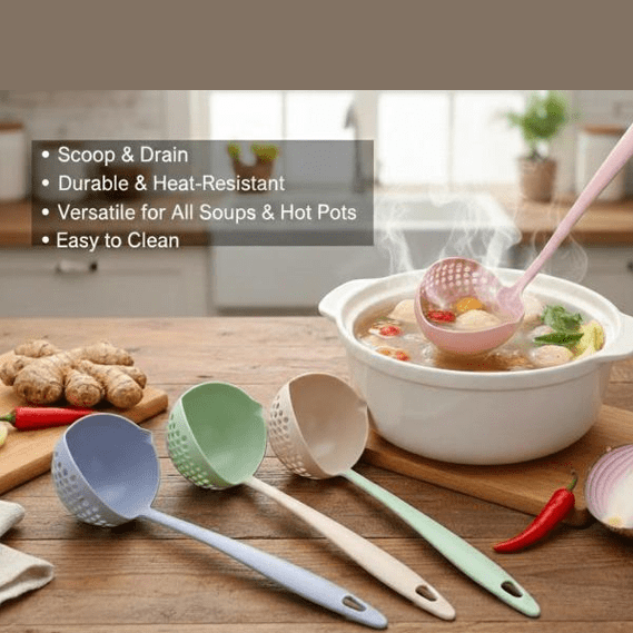 2 in 1 Spoon Strainer Long Handle Soup Spoons Cute Tableware main image