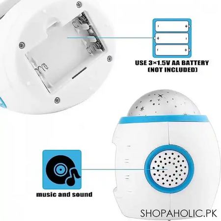 projector alarm clock, music and starry image4