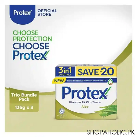 protex aloe antibacterial soap, saver pack, 3x135g image2